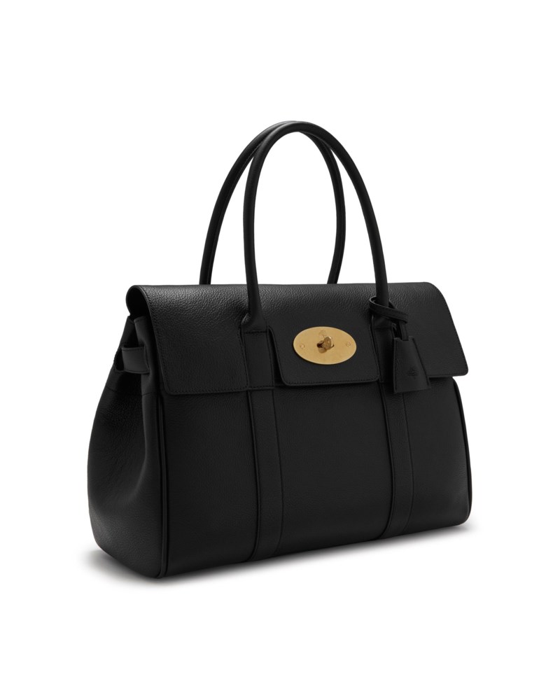 Mulberry Bayswater black & brass small classic grain handväskor dam – bild 3