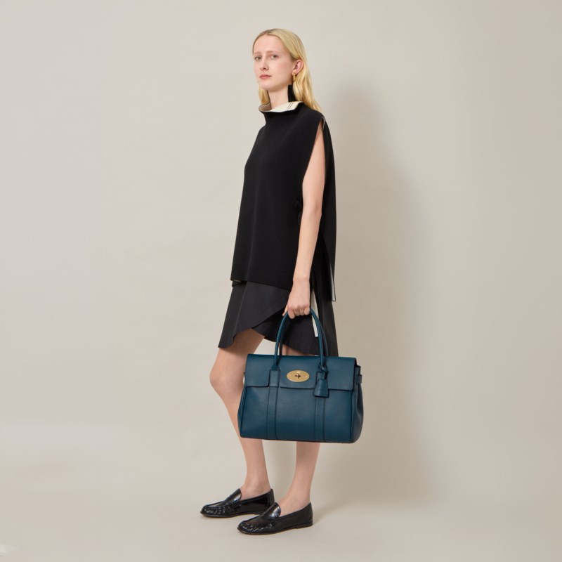 Mulberry Bayswater black & brass small classic grain handväskor dam – bild 2