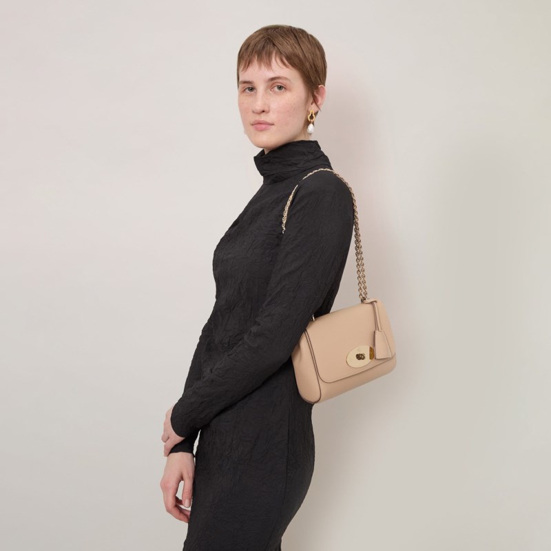 Mulberry Lily black & gold glossy goat handväskor dam – bild 2