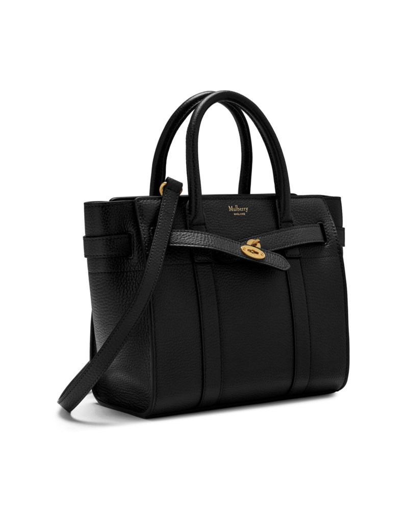 Mulberry Mini zipped bayswater black small classic grain handväskor dam – bild 3