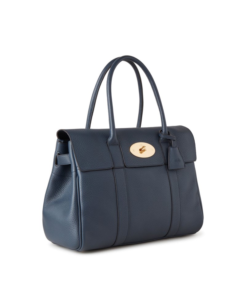 Mulberry Bayswater black & brass small classic grain handväskor dam – bild 3