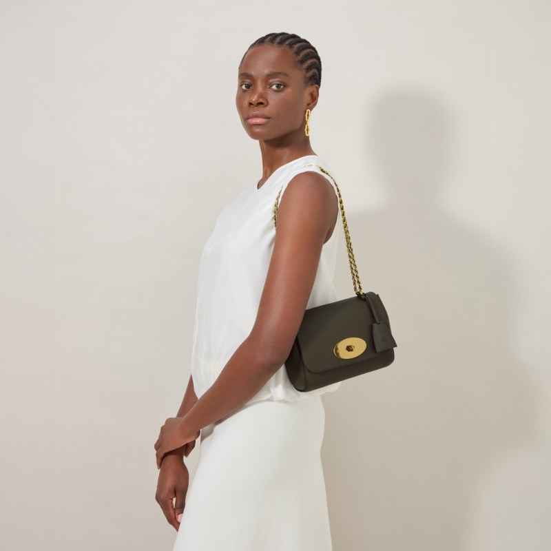 Mulberry Lily black & gold glossy goat handväskor dam – bild 2