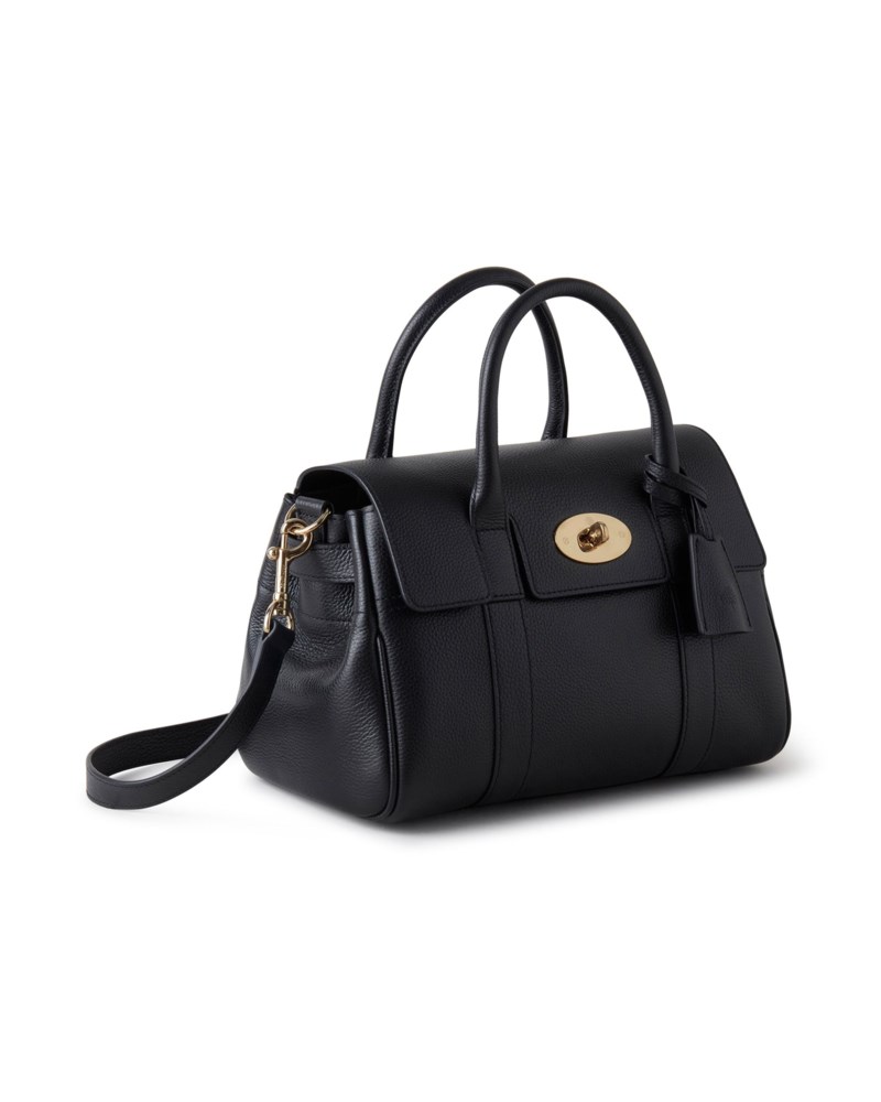 Mulberry Bayswater satchel black small classic grain handväskor dam – bild 3