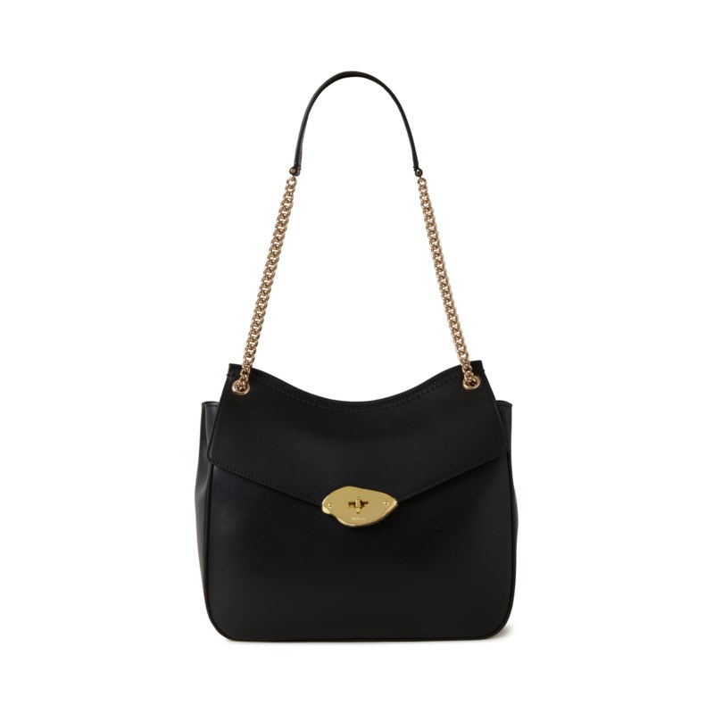 Lana chain shoulder black high gloss leather 1