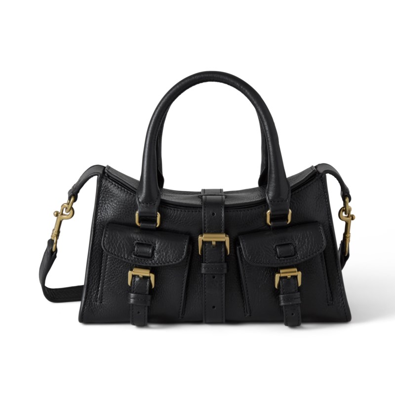 Mini roxanne high shine leather black 1