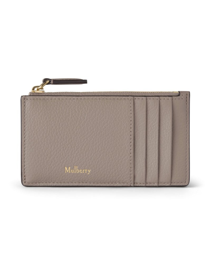 Continental zipped long card holder cashmere taupe small classic grain