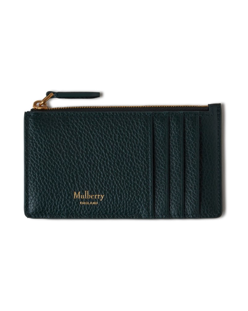 Continental zipped long card holder black small classic grain