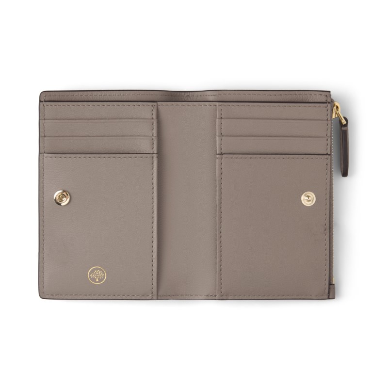 Mulberry Continental bifold zipped wallet cashmere taupe small classic grain plånböcker dam – bild 2