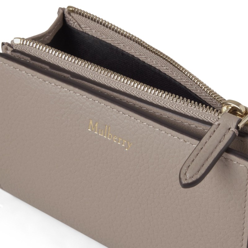 Mulberry Continental bifold zipped wallet cashmere taupe small classic grain plånböcker dam – bild 3
