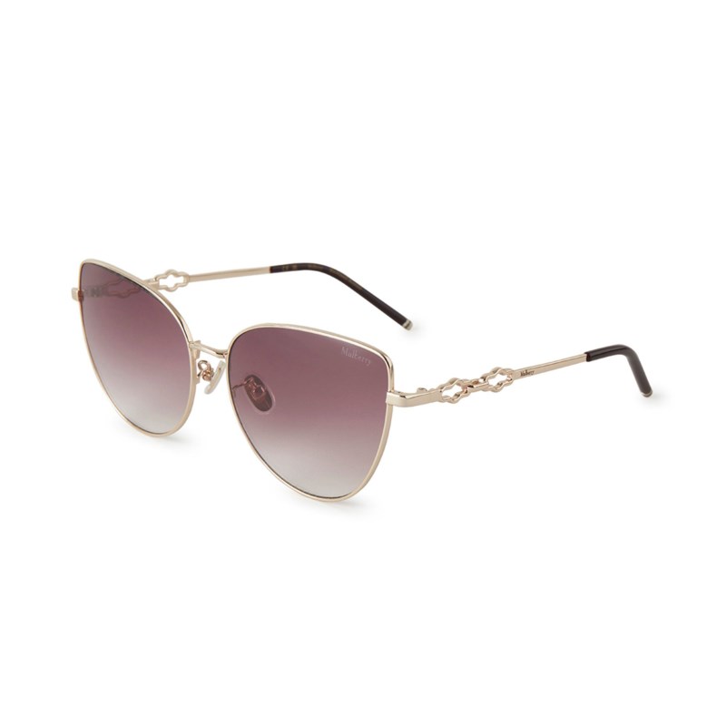 Mulberry Maisie sunglasses soft gold & burgundy metal solglasögon dam – bild 2