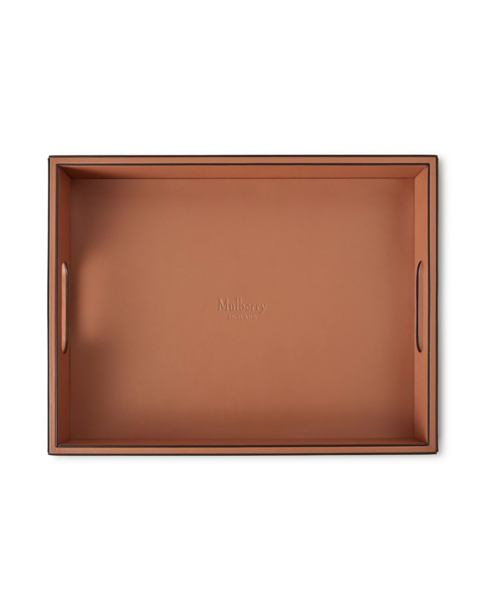 Leather tray vintage oak, vintage oak från Mulberry
