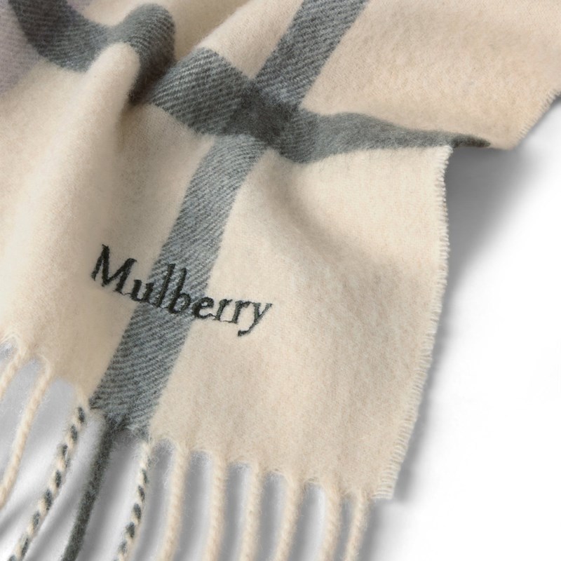 Small check merino wool scarf night sky & lancaster red merino wool 7