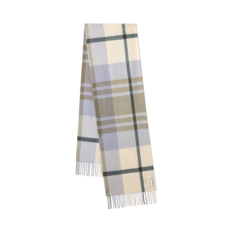 Small check merino wool scarf night sky & lancaster red merino wool 8
