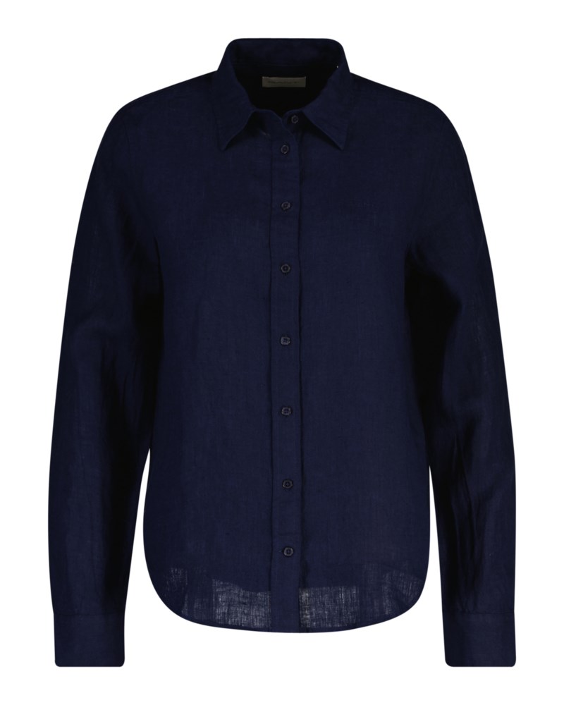 Regular fit linneskjorta evening blue 2