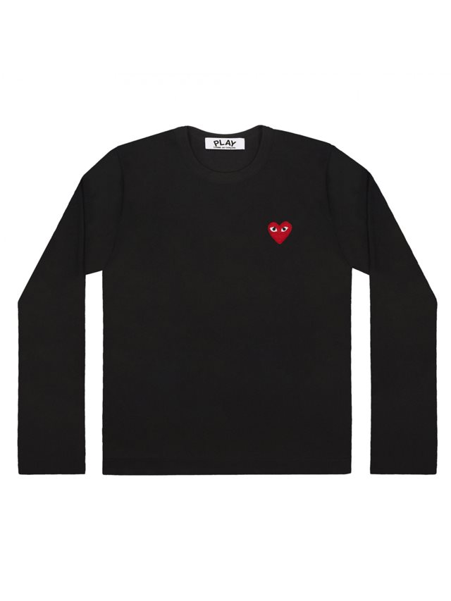 Comme des Garçons Play heart ls t-shirt black NK1