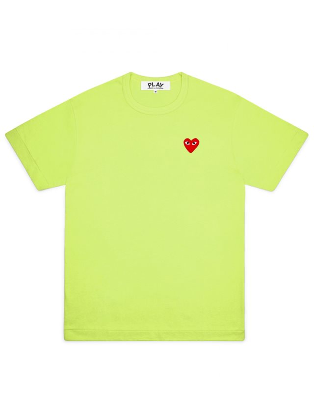 Comme des Garçons Play Red heart tee light green NK