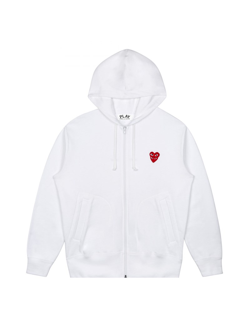 Zipped hooded sweat black/red 7