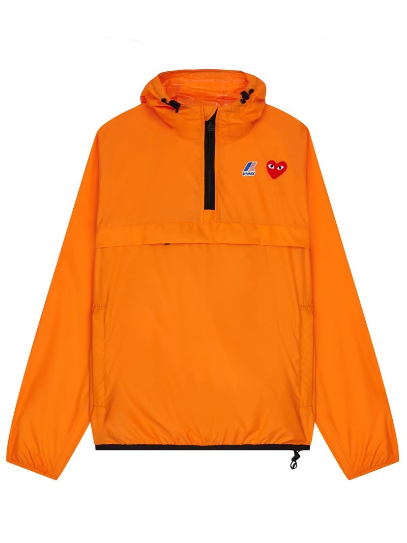 Comme des garçons play x k-way half zip orange/black 1