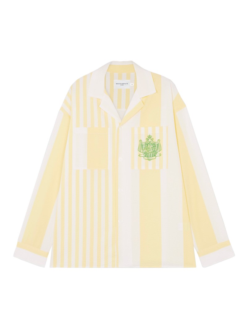 Poolside stripes skjorta lemon 1