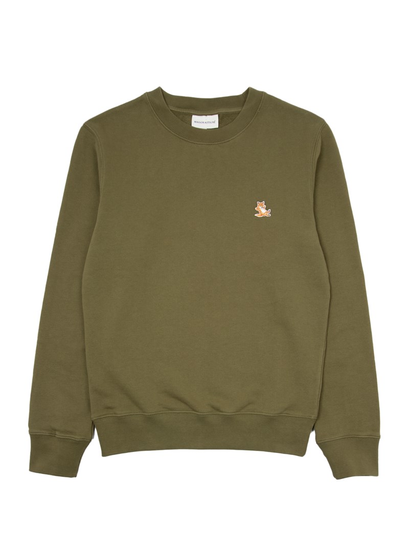 Chillax fox patch sweatshirt military green 1