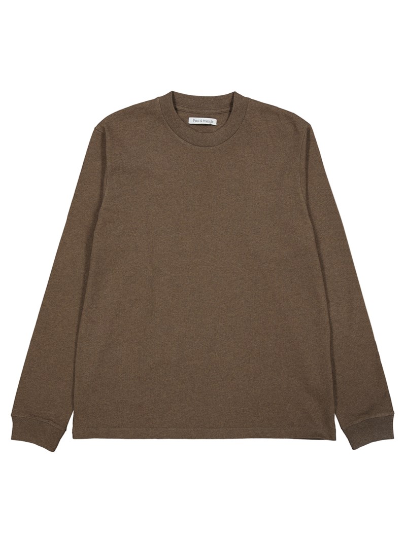 Crew l/s tee brownmel 1