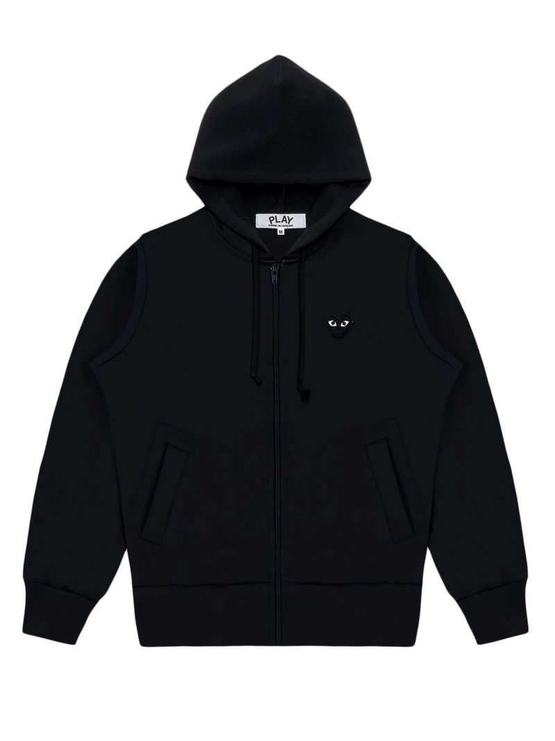 Hooded zip sweat black/black 1