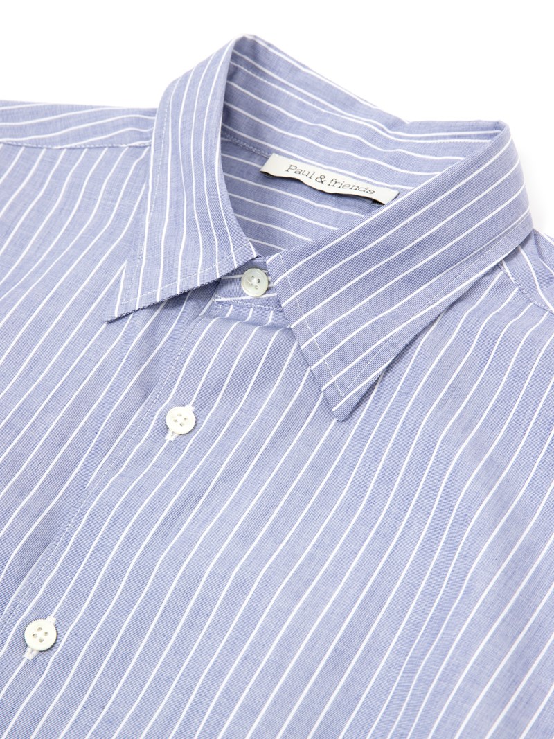 Paul & friends Morgan relaxed fit shirt fil-a-fil light blue stripe randiga skjortor herr – bild 2