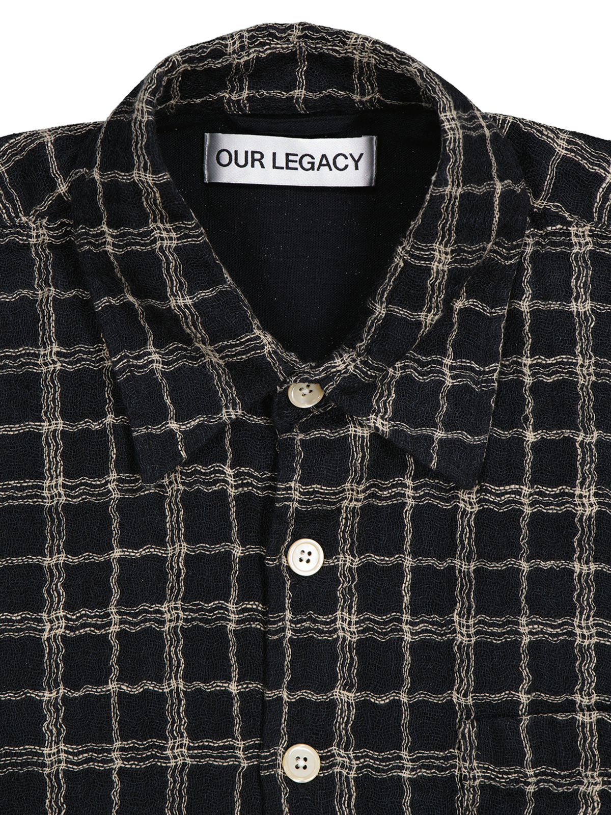 Our Legacy - Above shirt black fishnet cloth | NK Our Legacy - Above shirt black fishnet cloth | NK