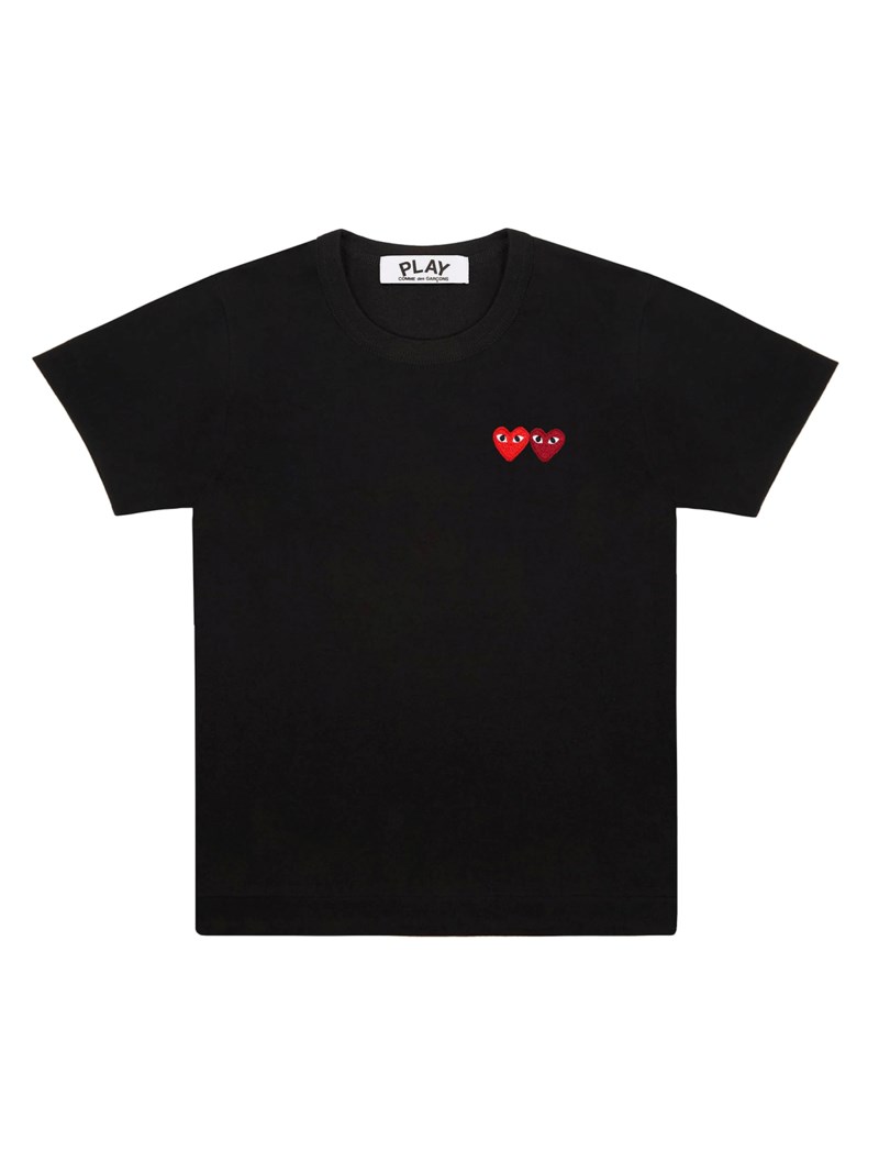 U t-shirt double burgendy emblem black 1