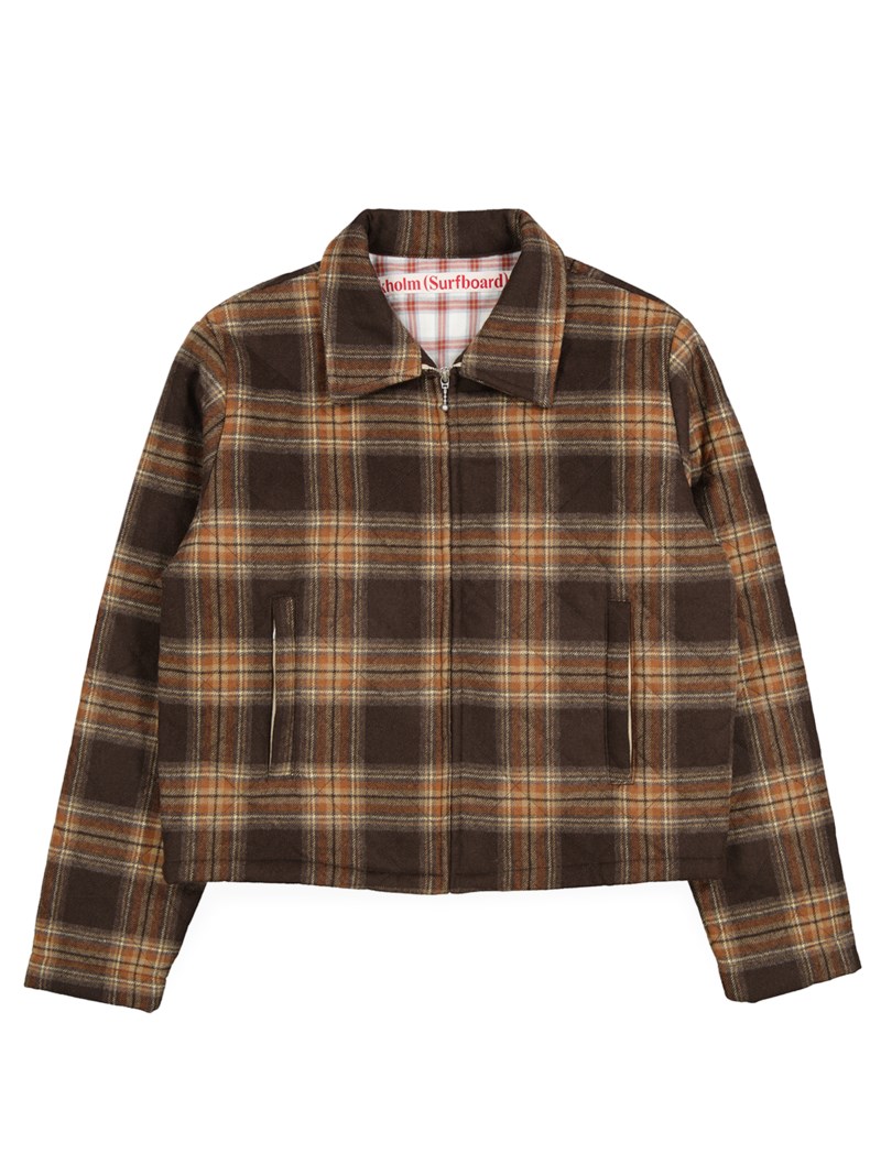 Quilted blouson jacket brown 1