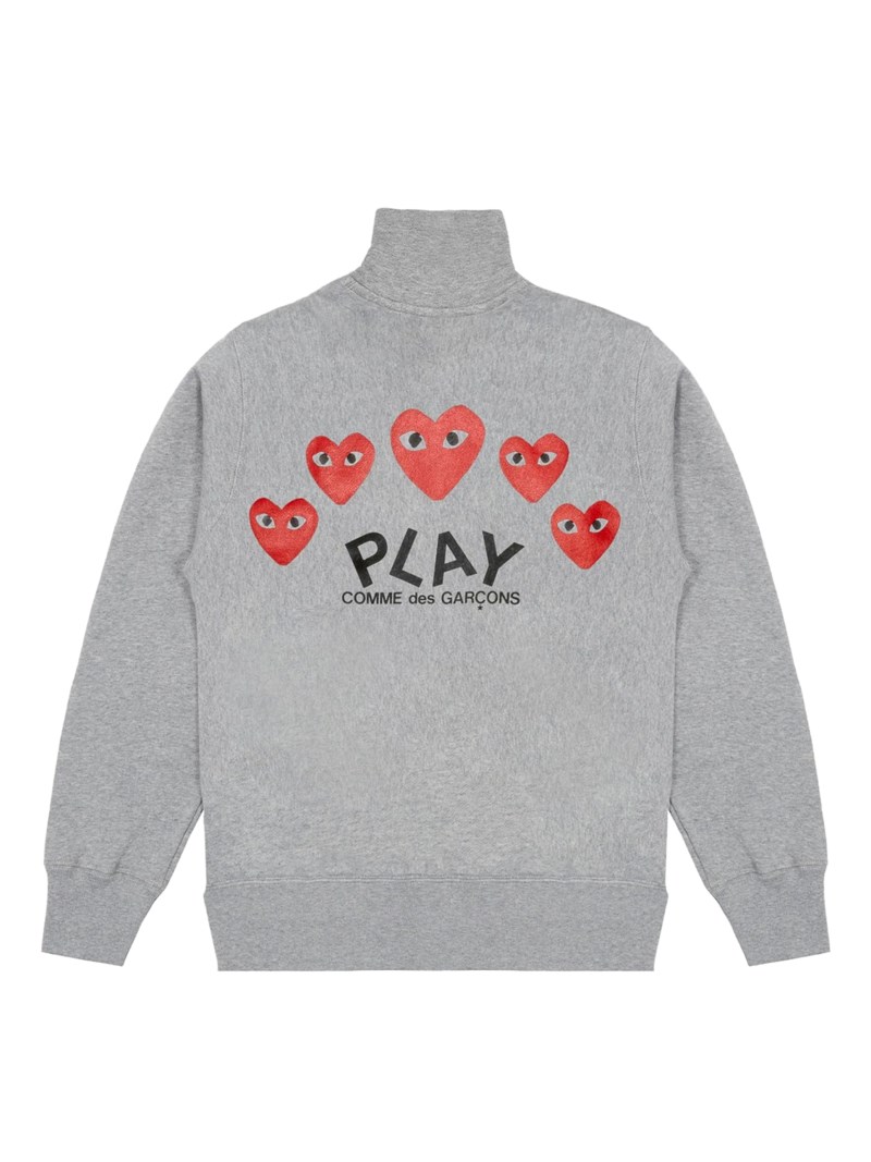 Comme des Garçons Play U sweatshirt zip red emblem herr – bild 2