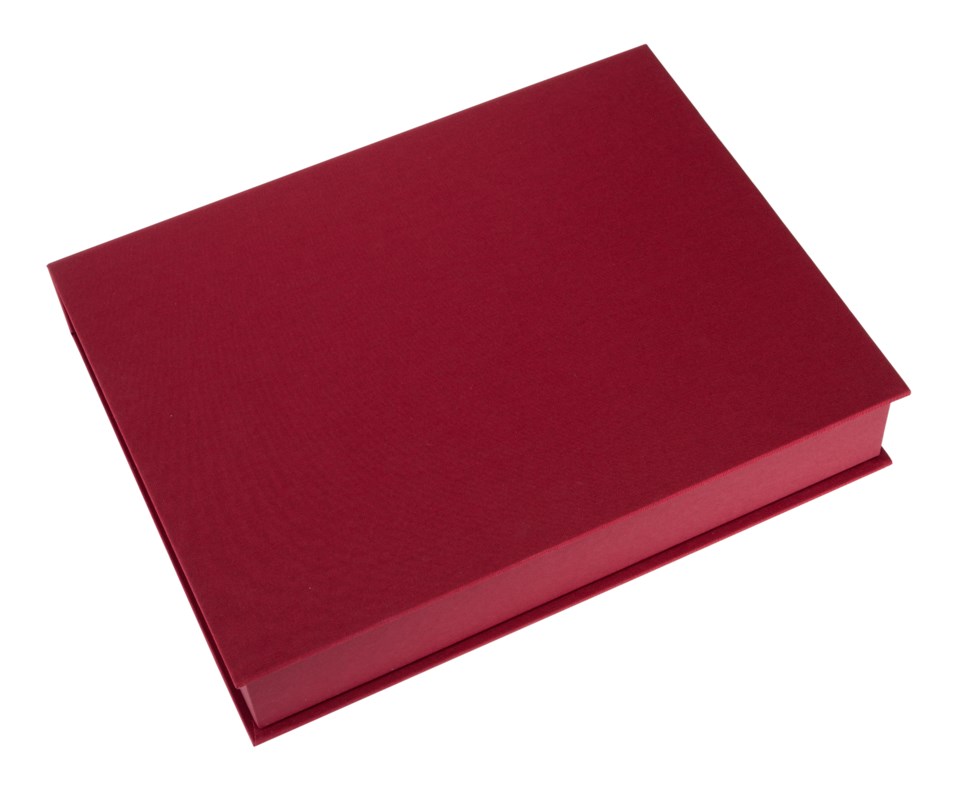 Vävklädd box, rosenröd från Bookbinders Design
