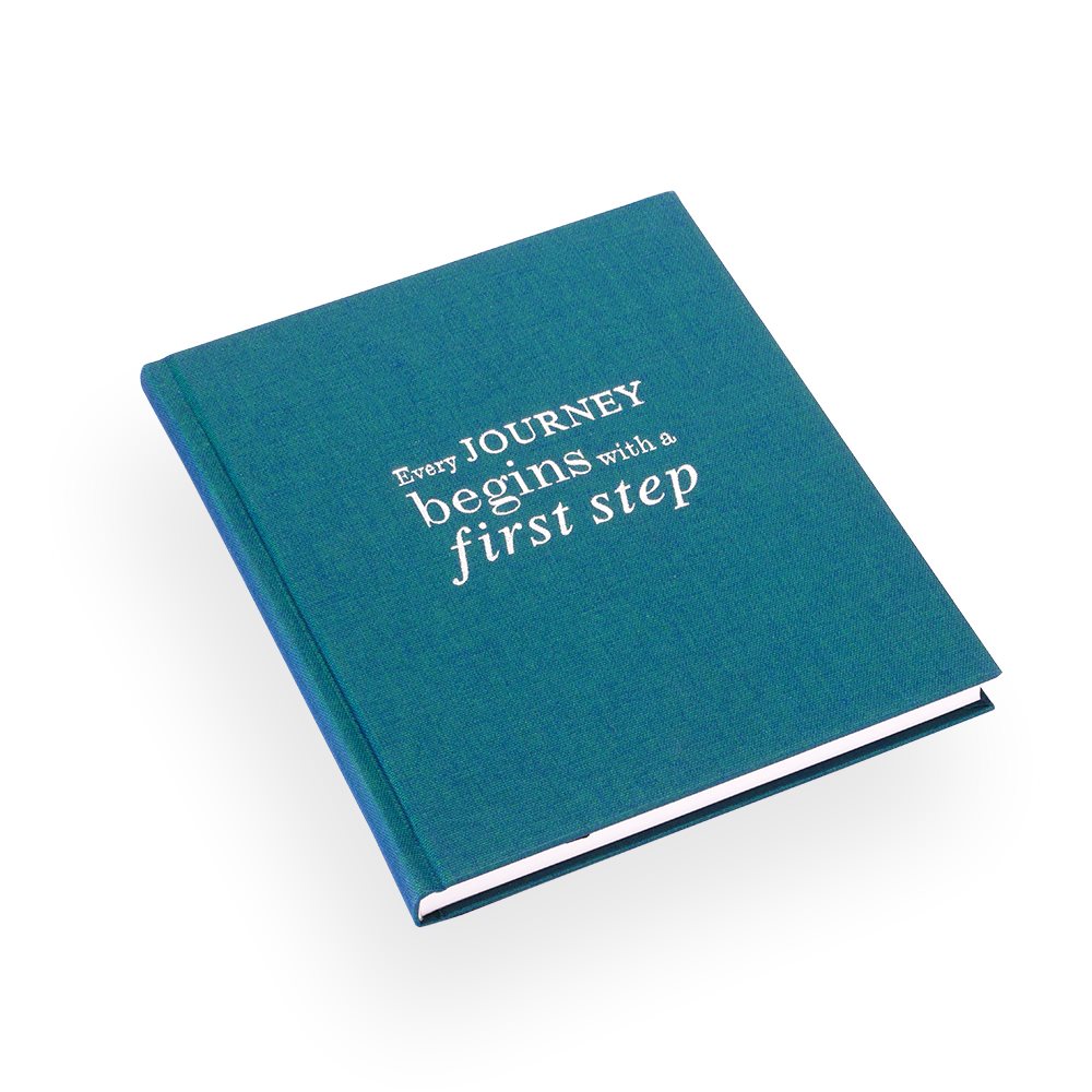 Bookbinders Design Inbunden anteckningsbok, präglad smaragdgrön