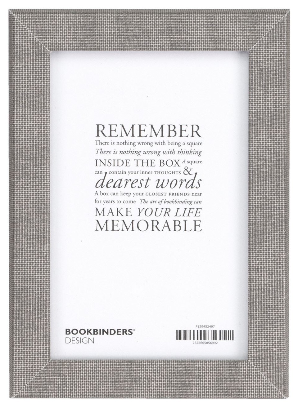 Vävklädd ram, stengrå från Bookbinders Design