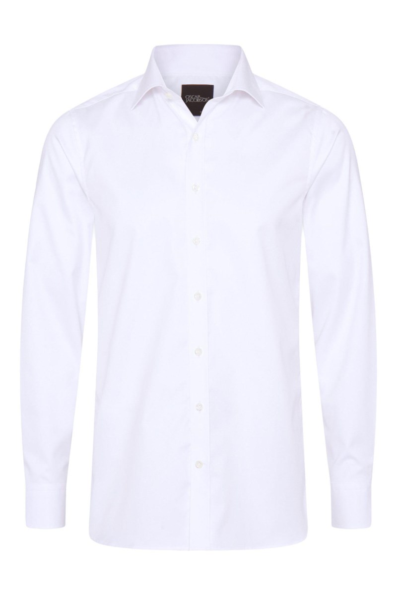 Slim fit cut away twillskjorta 1