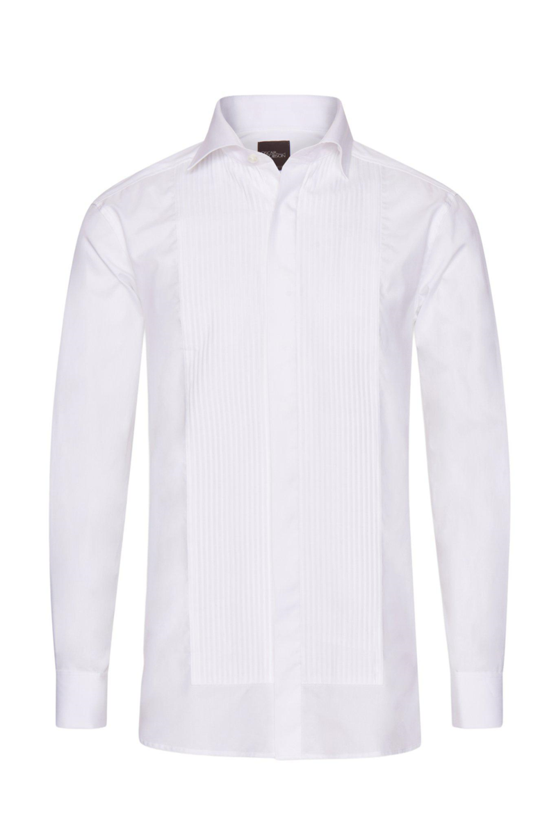 Regular fit cut away plisserad smokingskjorta poplin