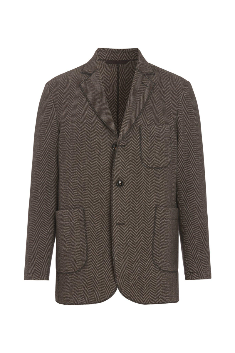 Regular fit overshirt fiskbensvävd