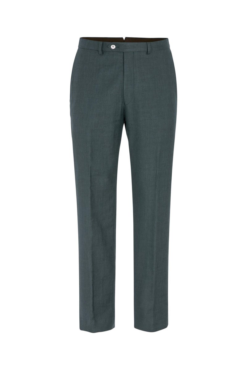 Regular fit linnebyxor hög midja