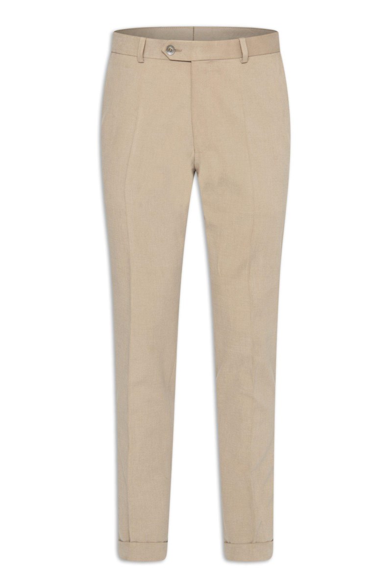 Slim fit byxor borstad twill 1
