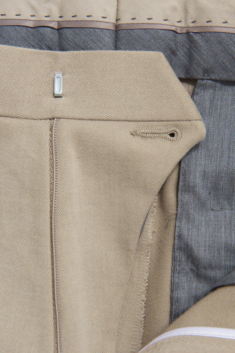 Slim fit byxor borstad twill 7