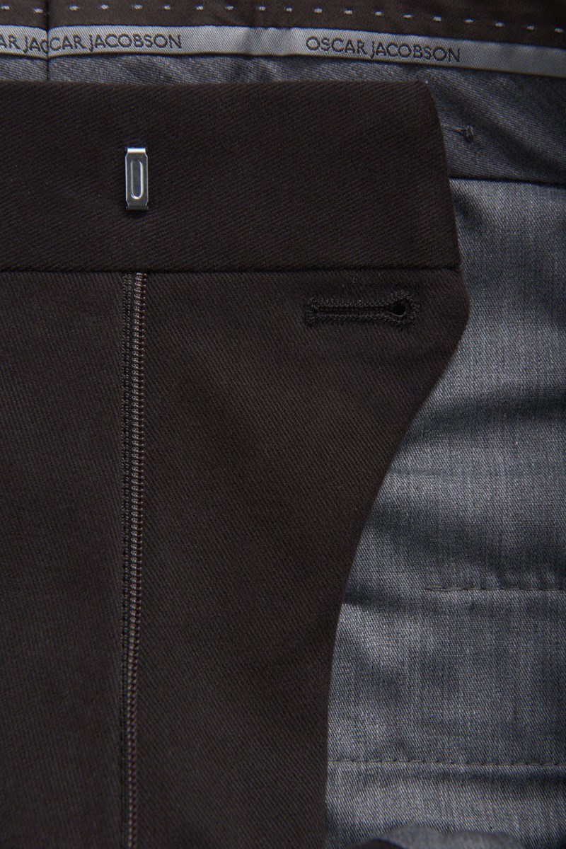 Slim fit byxor borstad twill 7