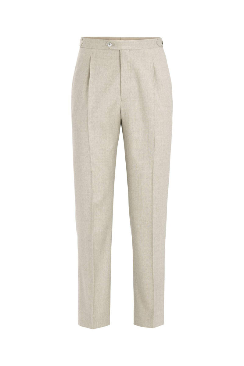 Regular fit stretch flanellbyxor hög midja 1