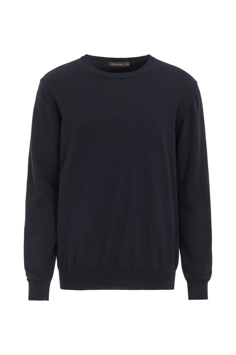 Regular fit rundhalsad tröja bomull-kashmir night blue 1