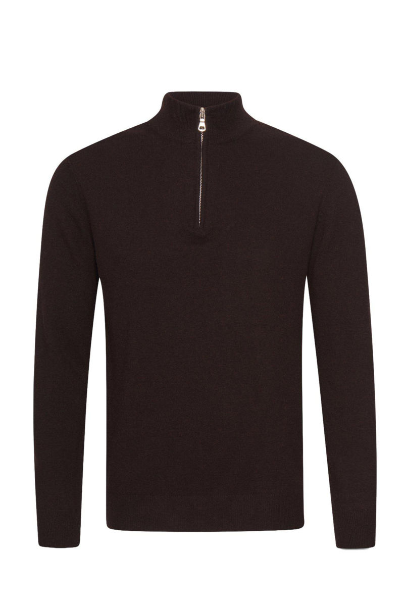Regular fit half zip tröja ull-kashmir 1