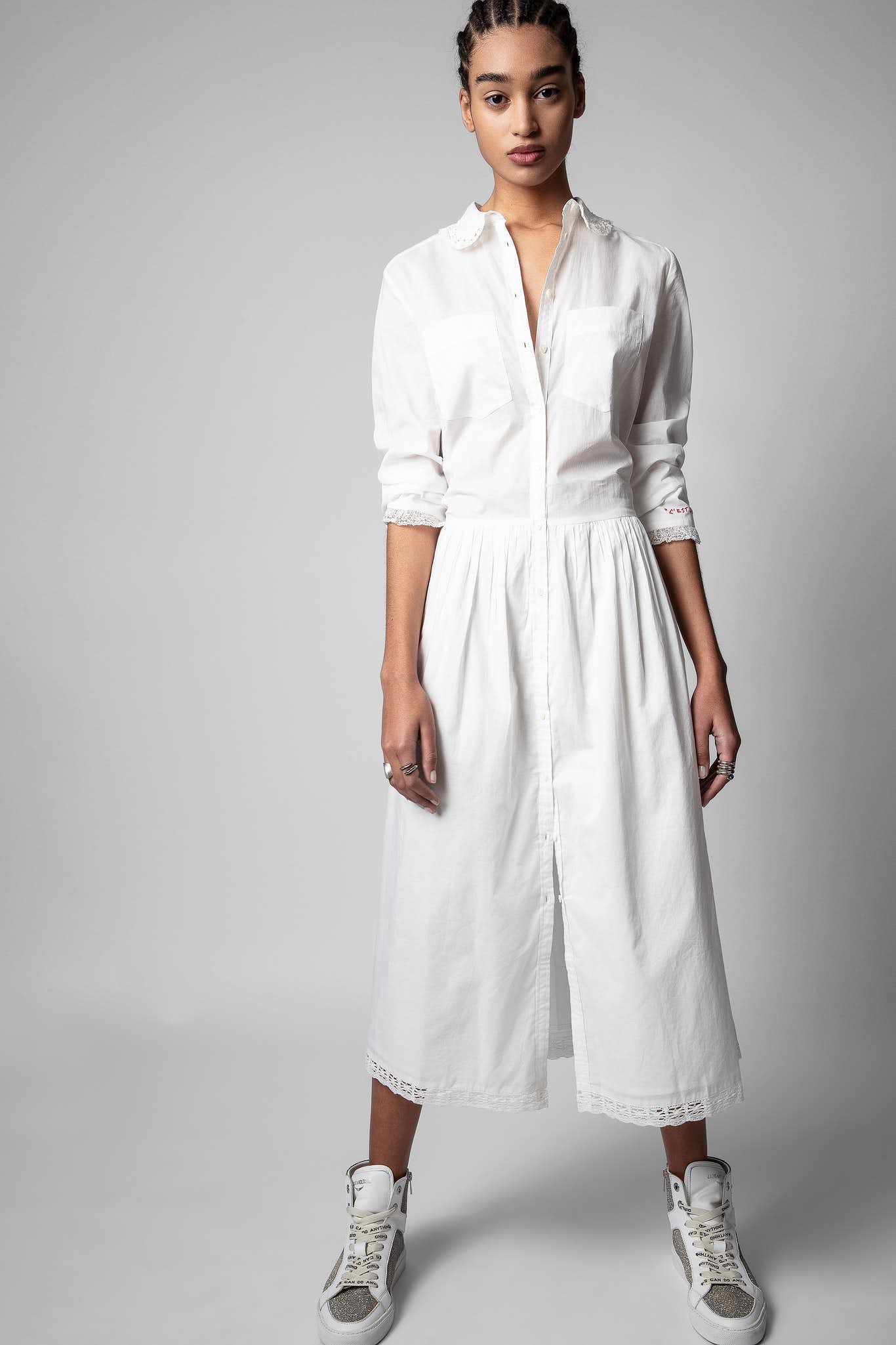 Lexington - Klänning adina organic cotton seersucker dress vit | NK