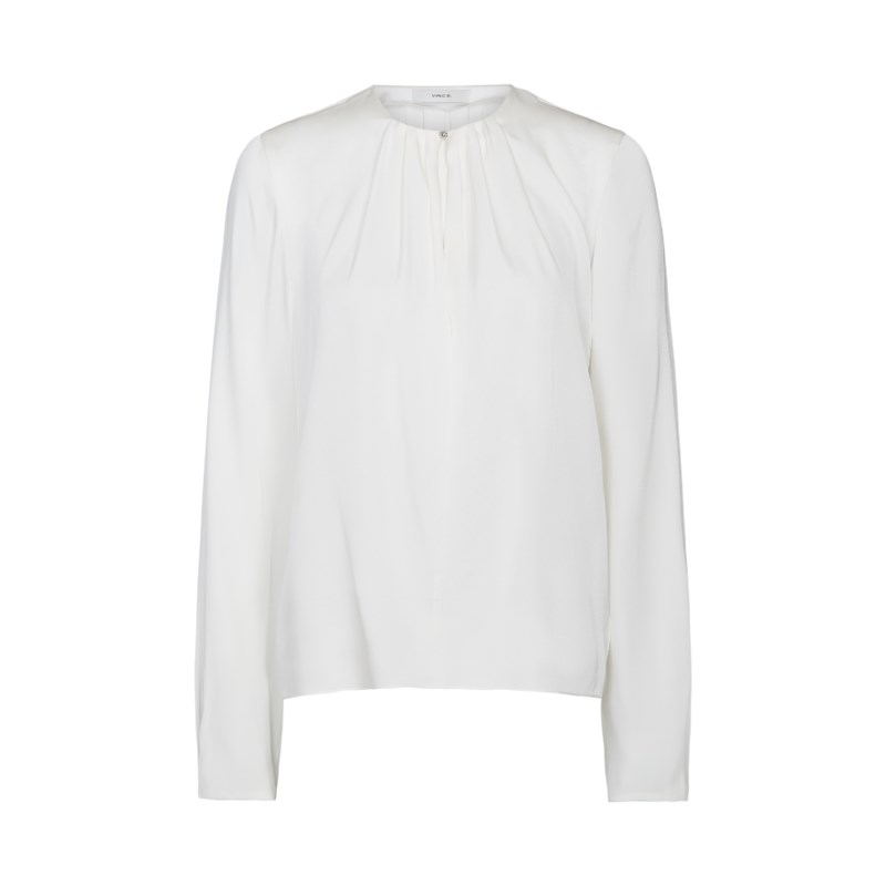 Pleated nk l/s blouse bordeaux 1