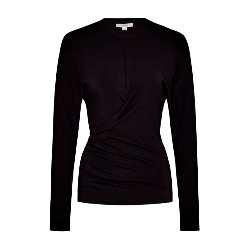 Fixed drape l/s crew black 1