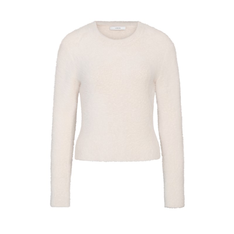 Eyelash crew neck sweater chiffon 1