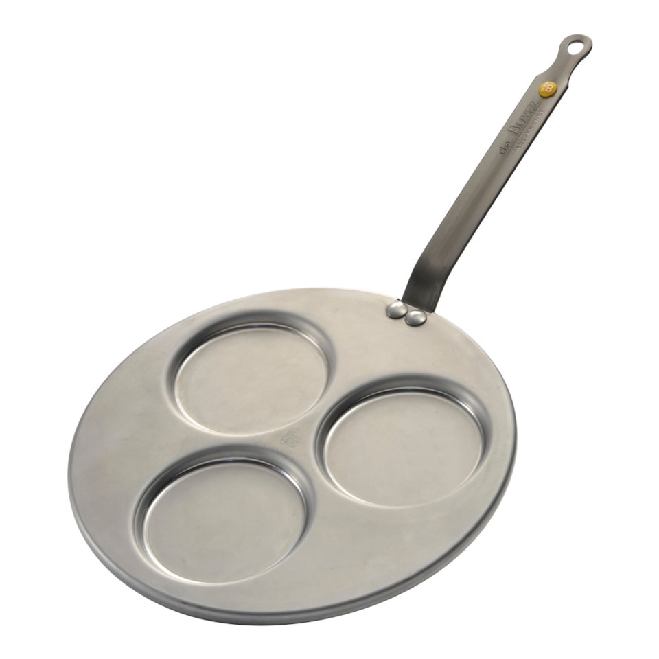 Blinipanna 3 pannkakor mineral b element stål 27 cm, stål från De Buyer