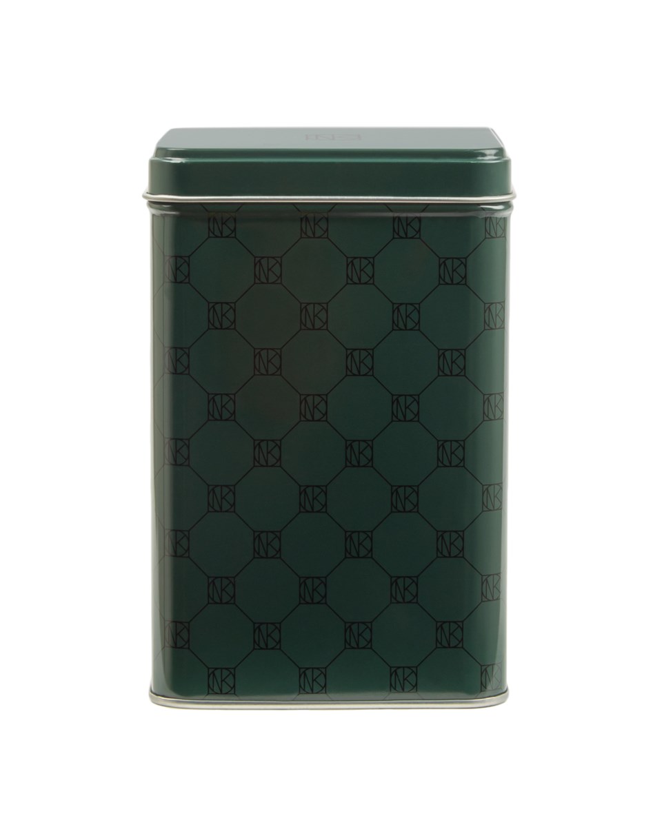 Förvaring plåtburk kaffe & te, grön oktagon från NK Collection